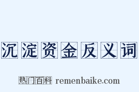 沉淀资金反义词是什么意思的图片